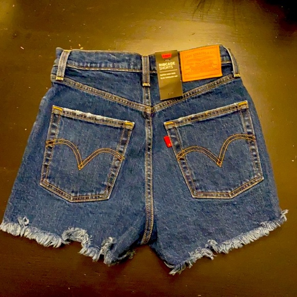 Levi's Ribcage Denim Shorts - Picture 3 of 14
